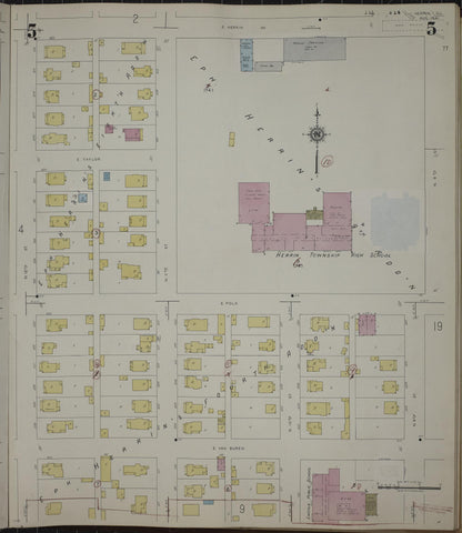 Sanborn Fire Insurance Map from Herrin, Williamson County, Illinois (1947), Sheet #0005 - Complete Map Set gallery image, historic Sanborn map, vintage wall art, Illinois Illinois