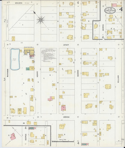 Sanborn Fire Insurance Map from Chester, Randolph County, Illinois (1906), Sheet #0004 - Complete Map Set gallery image, historic Sanborn map, vintage wall art, Illinois Illinois