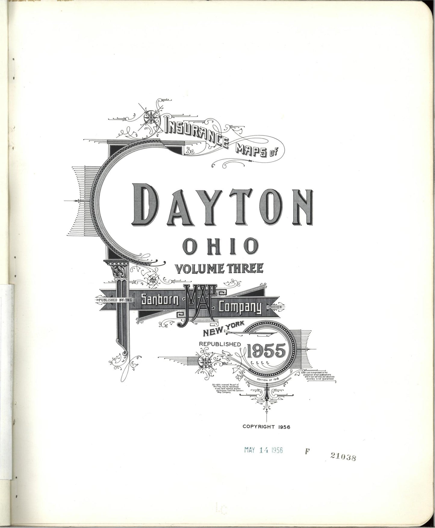 Sanborn Fire Insurance Map from Dayton, Montgomery County, Ohio (1955), Sheet #0001 - Complete Map Set gallery image, historic Sanborn map, vintage wall art, Ohio Ohio