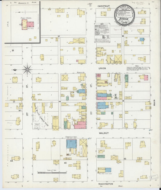 Sanborn Fire Insurance Map from Byron, Ogle County, Illinois (1899), Sheet #0001 - Historic Sanborn Fire Insurance Map Print, vintage old map wall art, antique decor, genealogy gift, Illinois Illinois map