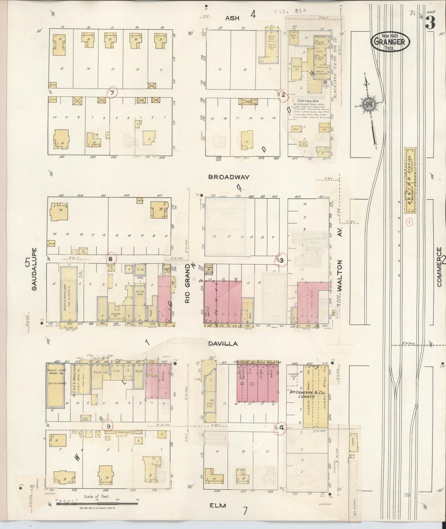 Sanborn Fire Insurance Map from Granger, Williamson County, Texas (1940), Sheet #0003 - Complete Map Set gallery image, historic Sanborn map, vintage wall art, Texas Texas