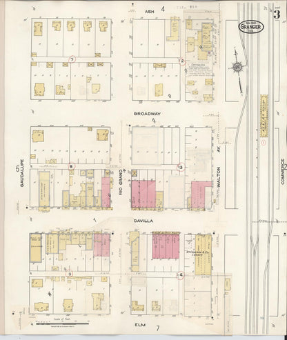 Sanborn Fire Insurance Map from Granger, Williamson County, Texas (1940), Sheet #0003 - Complete Map Set gallery image, historic Sanborn map, vintage wall art, Texas Texas