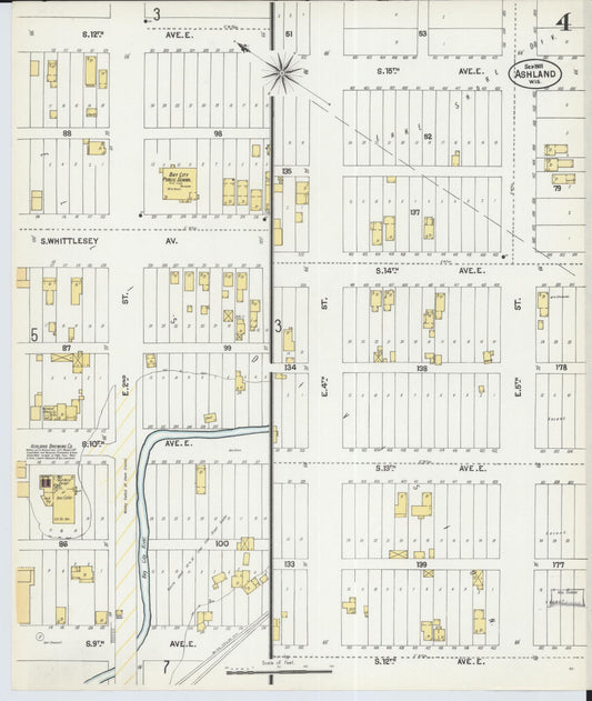 Sanborn Fire Insurance Map from Ashland, Ashland County, Wisconsin (1901), Sheet #0004 - Historic Sanborn Fire Insurance Map Print, vintage old map wall art, antique decor, genealogy gift, Wisconsin Wisconsin map
