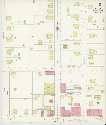 Sanborn Fire Insurance Map from Jackson, Butts County, Georgia (1913), Sheet #0005 - Complete Map Set gallery image, historic Sanborn map, vintage wall art, Georgia Georgia
