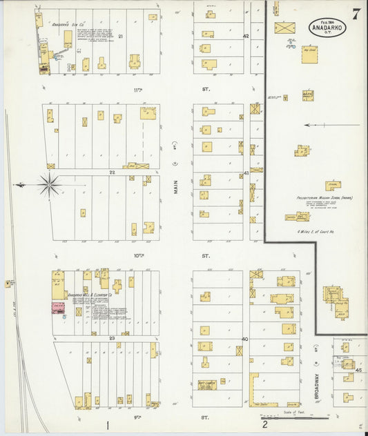 Sanborn Fire Insurance Map from Anadarko, Caddo County, Oklahoma (1904), Sheet #0007 - Historic Sanborn Fire Insurance Map Print, vintage old map wall art, antique decor, genealogy gift, Oklahoma Oklahoma map