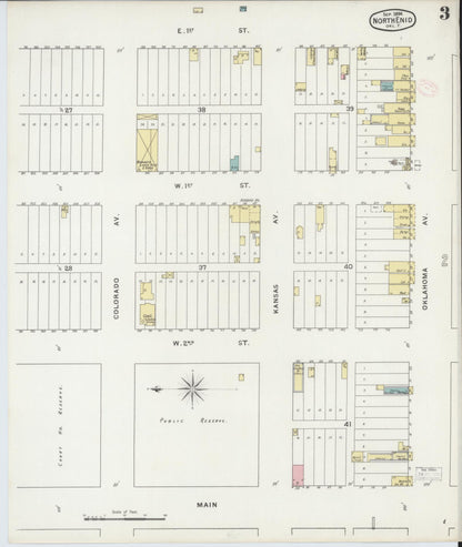 Sanborn Fire Insurance Map from North Enid, Garfield County, Oklahoma (1894), Sheet #0003 - Complete Map Set gallery image, historic Sanborn map, vintage wall art, Oklahoma Oklahoma