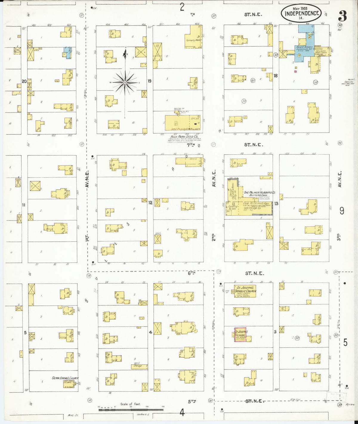 Sanborn Fire Insurance Map from Independence, Buchanan County, Iowa (1905), Sheet #0003 - Historic Sanborn Fire Insurance Map Print