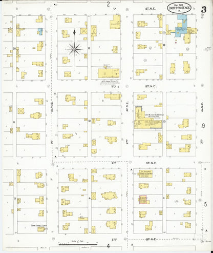 Sanborn Fire Insurance Map from Independence, Buchanan County, Iowa (1905), Sheet #0003 - Historic Sanborn Fire Insurance Map Print