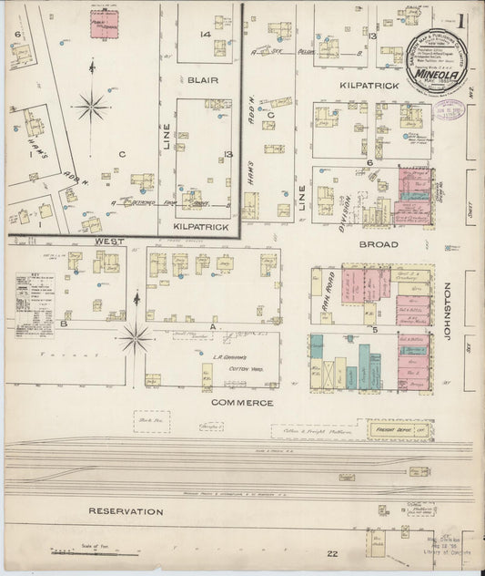 Sanborn Fire Insurance Map from Mineola, Wood County, Texas (1885), Sheet #0001 - Historic Sanborn Fire Insurance Map Print, vintage old map wall art, antique decor, genealogy gift, Texas Texas map