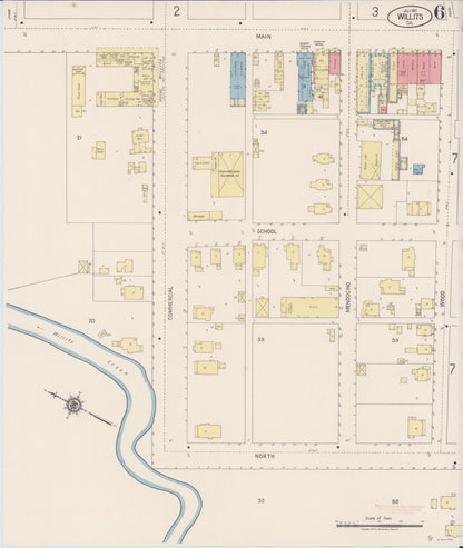 Sanborn Fire Insurance Map from Willits, Mendocino County, California (1917), Sheet #0006 - Complete Map Set gallery image, historic Sanborn map, vintage wall art, California California