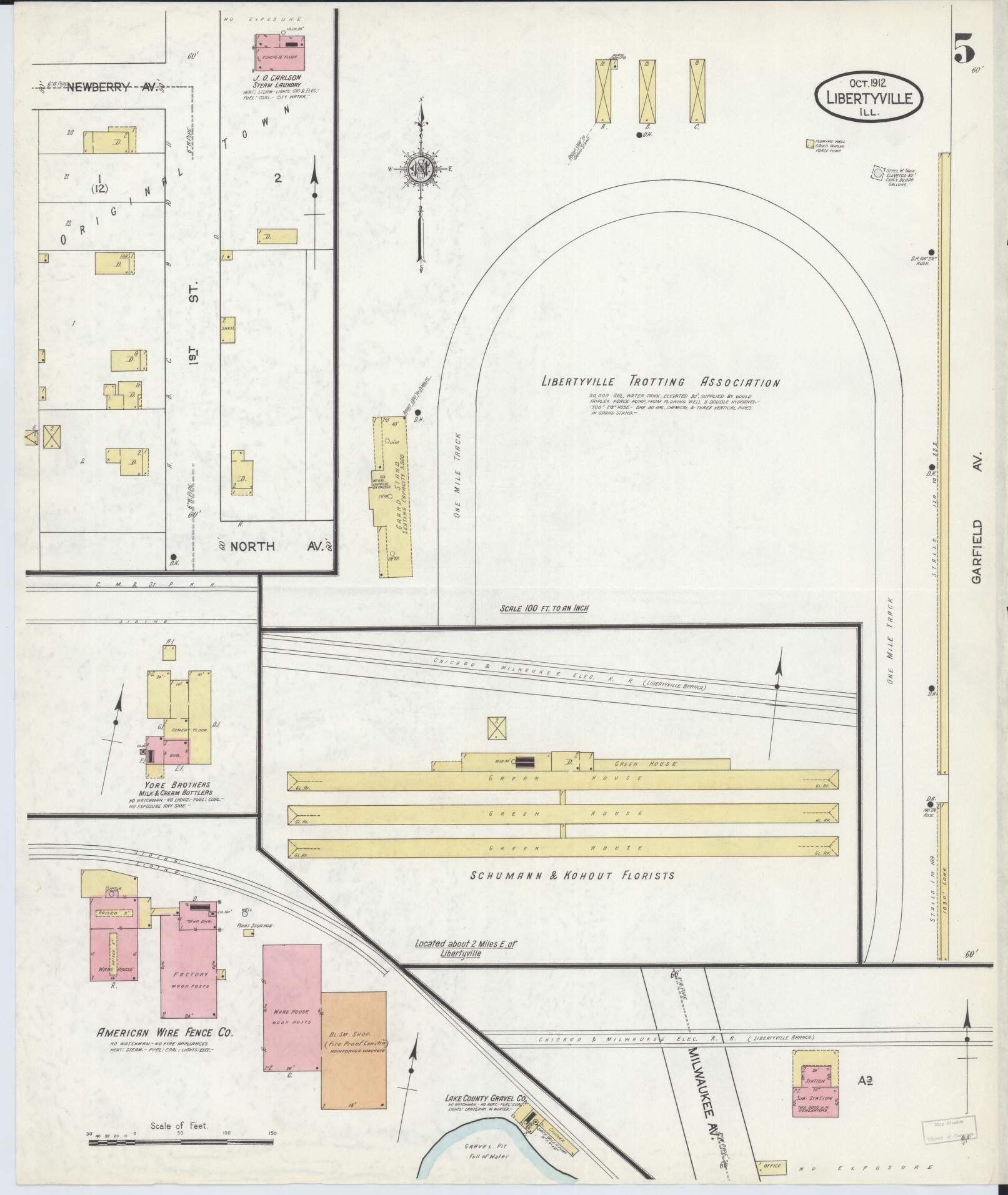 Sanborn Fire Insurance Map from Libertyville, Lake County, Illinois (1912), Sheet #0005 - Historic Sanborn Fire Insurance Map Print, vintage old map wall art, antique decor, genealogy gift, Illinois Illinois map