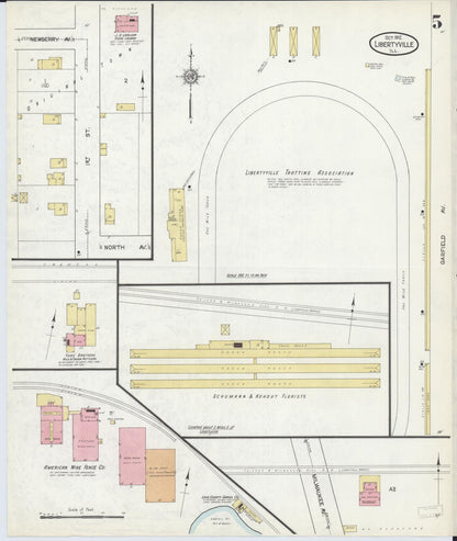 Sanborn Fire Insurance Map from Libertyville, Lake County, Illinois (1912), Sheet #0005 - Historic Sanborn Fire Insurance Map Print, vintage old map wall art, antique decor, genealogy gift, Illinois Illinois map