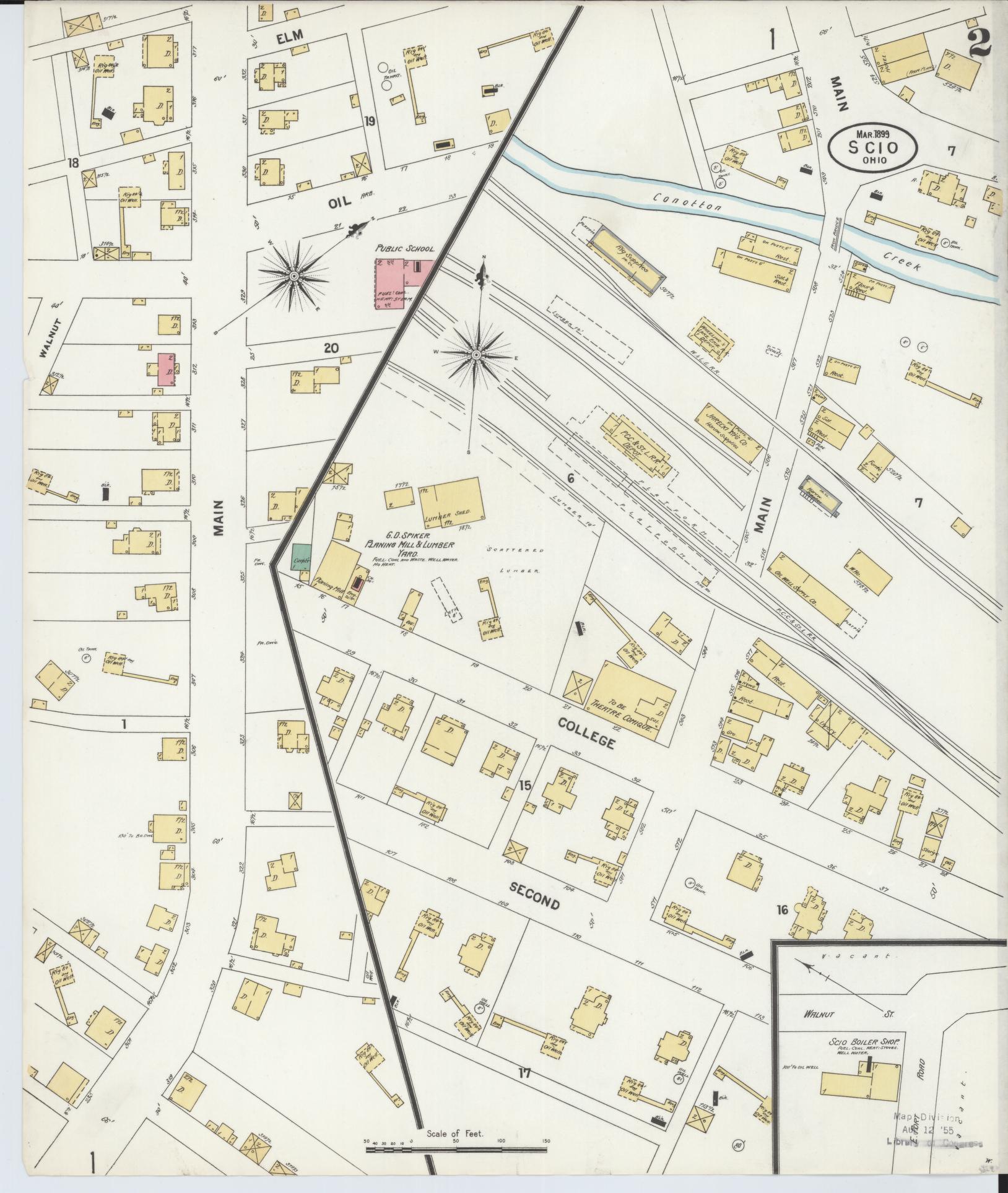Sanborn Fire Insurance Map from Scio, Harrison County, Ohio (1899), Sheet #0002 - Complete Map Set gallery image, historic Sanborn map, vintage wall art, Ohio Ohio