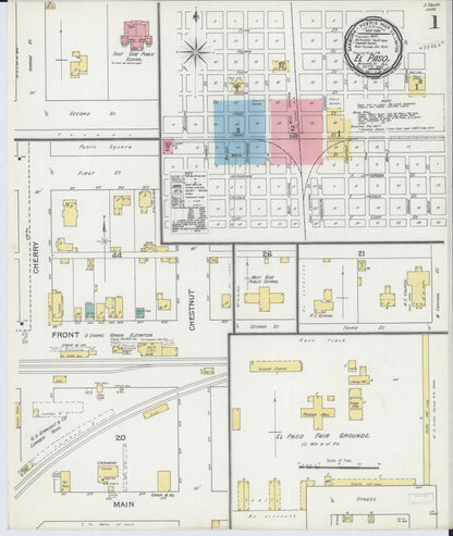 Sanborn Fire Insurance Map from El Paso, Woodford County, Illinois (1892), Sheet #0001 - Complete Map Set gallery image, historic Sanborn map, vintage wall art, Illinois Illinois