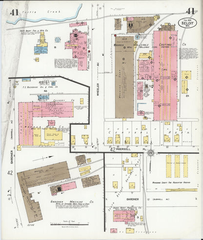 Sanborn Fire Insurance Map from Beloit, Rock County, Wisconsin (1926), Sheet #0041 - Historic Sanborn Fire Insurance Map Print, vintage old map wall art, antique decor, genealogy gift, Wisconsin Wisconsin map