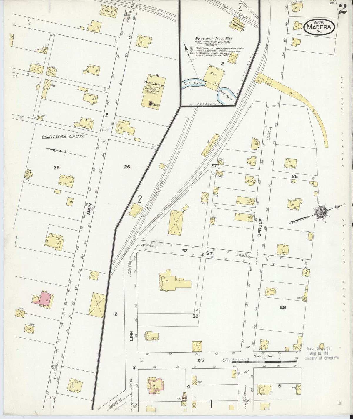 Sanborn Fire Insurance Map from Madera, Clearfield County, Pennsylvania (1910), Sheet #0002 - Complete Map Set gallery image, historic Sanborn map, vintage wall art, Pennsylvania Pennsylvania
