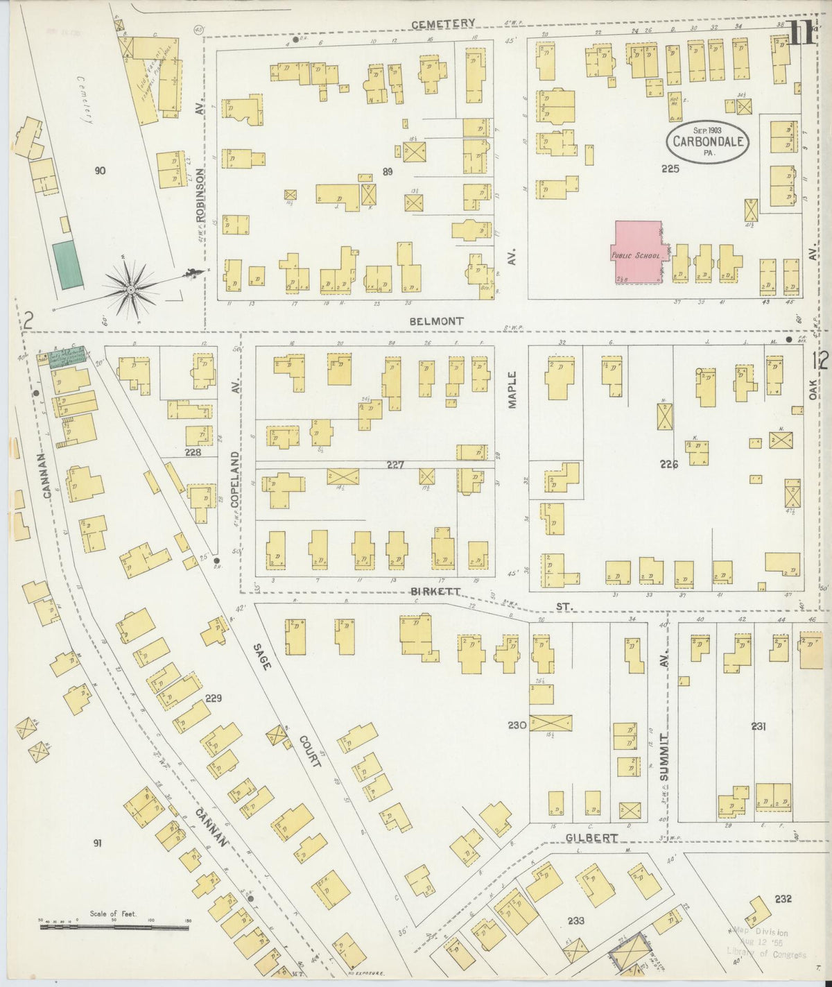Sanborn Fire Insurance Map from Carbondale, Lackawanna County, Pennsylvania (1903), Sheet #0011 - Complete Map Set gallery image, historic Sanborn map, vintage wall art, Pennsylvania Pennsylvania