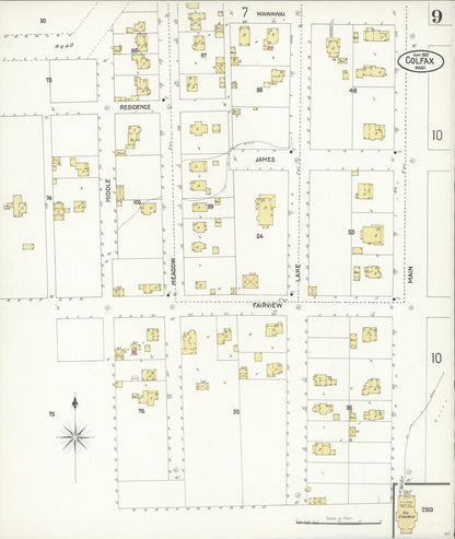 Sanborn Fire Insurance Map from Colfax, Whitman County, Washington (1902), Sheet #0009 - Complete Map Set gallery image, historic Sanborn map, vintage wall art, Washington Washington