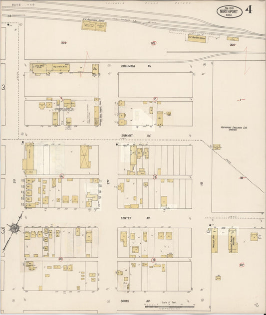 Sanborn Fire Insurance Map from Northport, Stevens County, Washington (1929), Sheet #0004 - Historic Sanborn Fire Insurance Map Print, vintage old map wall art, antique decor, genealogy gift, Washington Washington map