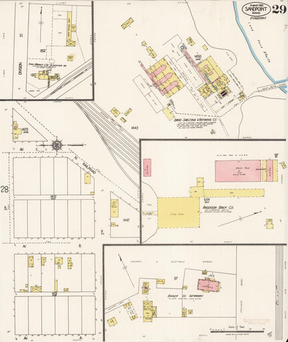 Sanborn Fire Insurance Map from Sandpoint, Bonner County, Idaho (1921), Sheet #0029 - Complete Map Set gallery image, historic Sanborn map, vintage wall art, Idaho Idaho