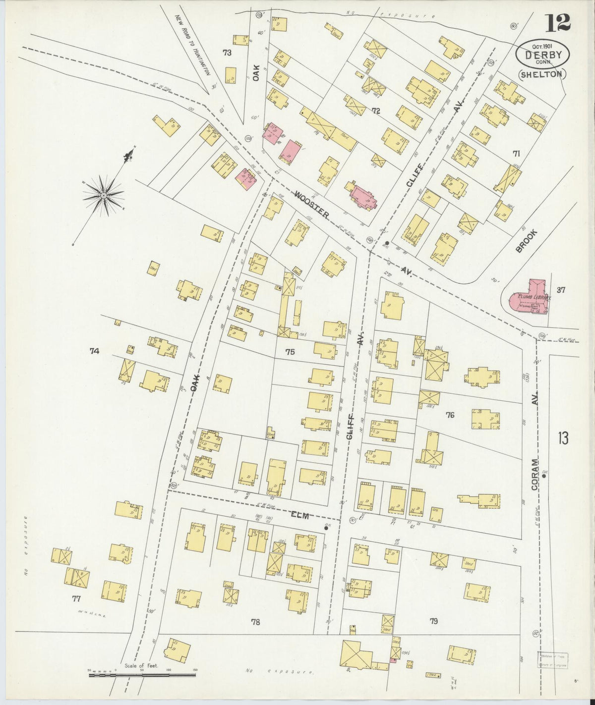 Sanborn Fire Insurance Map from Derby, New Haven County, Connecticut (1901), Sheet #0012 - Complete Map Set gallery image, historic Sanborn map, vintage wall art, Connecticut Connecticut
