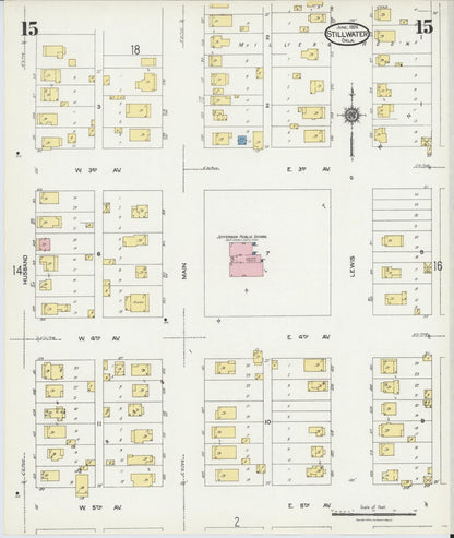 Sanborn Fire Insurance Map from Stillwater, Payne County, Oklahoma (1924), Sheet #0015 - Complete Map Set gallery image, historic Sanborn map, vintage wall art, Oklahoma Oklahoma
