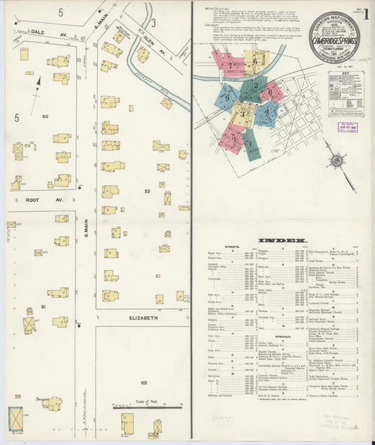 Sanborn Fire Insurance Map from Cambridge Springs, Crawford County, Pennsylvania (1911), Sheet #0001 - Historic Sanborn Fire Insurance Map Print, vintage old map wall art, antique decor, genealogy gift, Pennsylvania Pennsylvania map