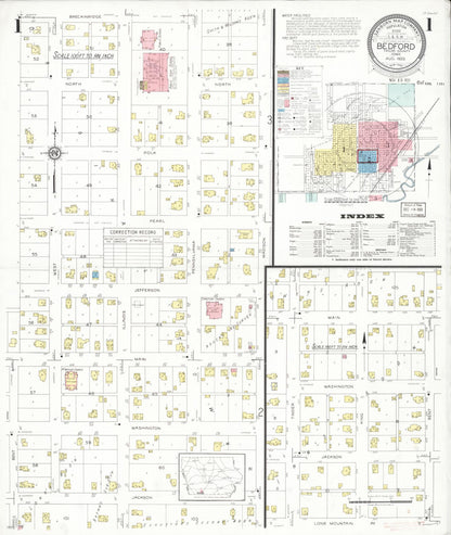 Sanborn Fire Insurance Map from Bedford, Taylor County, Iowa (1933), Sheet #0001 - Historic Sanborn Fire Insurance Map Print