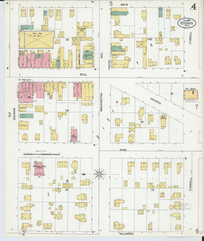 Sanborn Fire Insurance Map from Saint Louis, Gratiot County, Michigan (1899), Sheet #0004 - Historic Sanborn Fire Insurance Map Print, vintage old map wall art, antique decor, genealogy gift, Michigan Michigan map