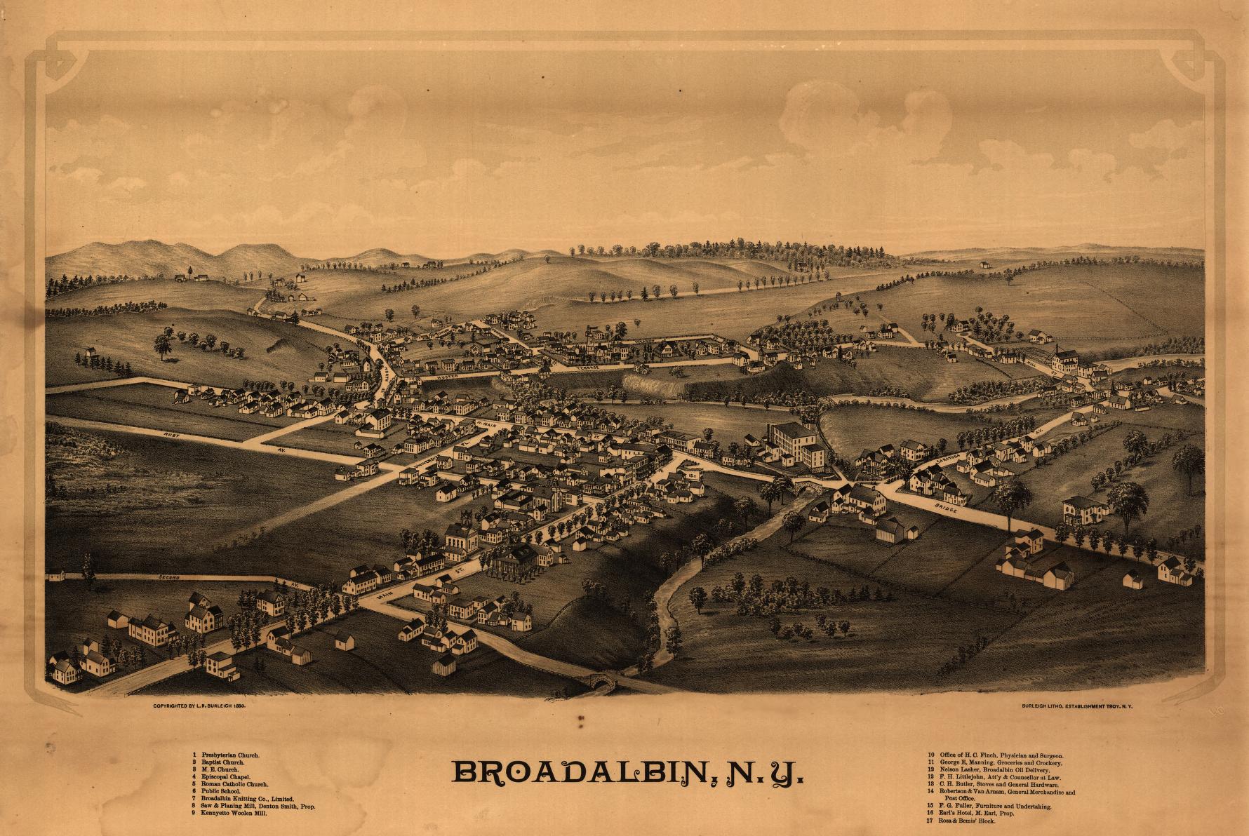 Broadalbin, N.Y. (1880) – Historic Bird’s-Eye View Panorama Print