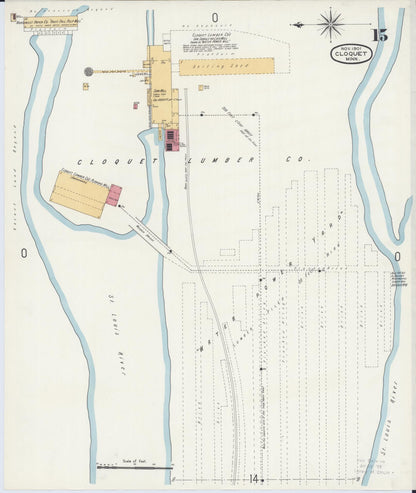 Sanborn Fire Insurance Map from Cloquet, Carlton County, Minnesota (1901), Sheet #0015 - Complete Map Set gallery image, historic Sanborn map, vintage wall art, Minnesota Minnesota