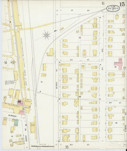 Sanborn Fire Insurance Map from Du Bois, Clearfield County, Pennsylvania (1896), Sheet #0015 - Complete Map Set gallery image, historic Sanborn map, vintage wall art, Pennsylvania Pennsylvania