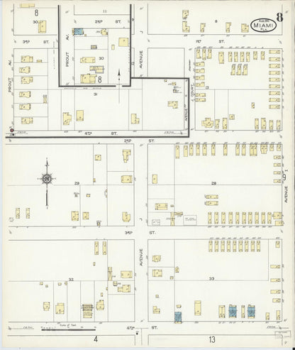 Sanborn Fire Insurance Map from Miami, Dade County, Florida (1914), Sheet #0008 - Complete Map Set gallery image, historic Sanborn map, vintage wall art, Florida Florida