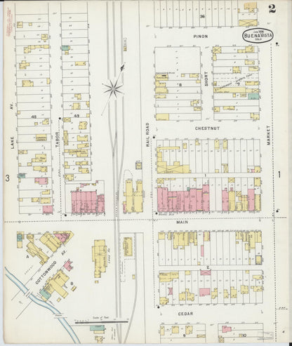 Sanborn Fire Insurance Map from Buena Vista, Chaffee County, Colorado (1896), Sheet #0002 - Complete Map Set gallery image, historic Sanborn map, vintage wall art, Colorado Colorado