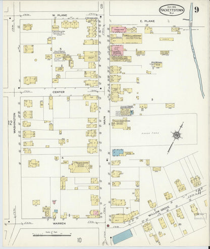 Sanborn Fire Insurance Map from Hackettstown, Warren County, New Jersey (1914), Sheet #0009 - Complete Map Set gallery image, historic Sanborn map, vintage wall art, New Jersey New Jersey