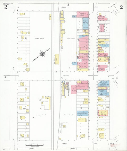 Sanborn Fire Insurance Map from Le Roy, Mower County, Minnesota (1948), Sheet #0002 - Historic Sanborn Fire Insurance Map Print, vintage old map wall art, antique decor, genealogy gift, Minnesota Minnesota map