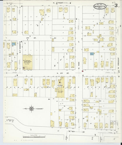Sanborn Fire Insurance Map from Marquette, Marquette County, Michigan (1911), Sheet #0003 - Complete Map Set gallery image, historic Sanborn map, vintage wall art, Michigan Michigan