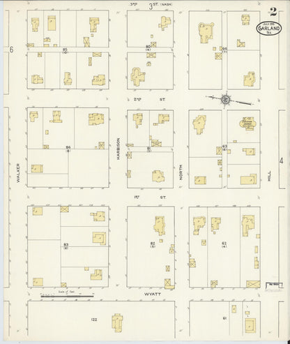 Sanborn Fire Insurance Map from Garland, Dallas County, Texas (1915), Sheet #0002 - Complete Map Set gallery image, historic Sanborn map, vintage wall art, Texas Texas