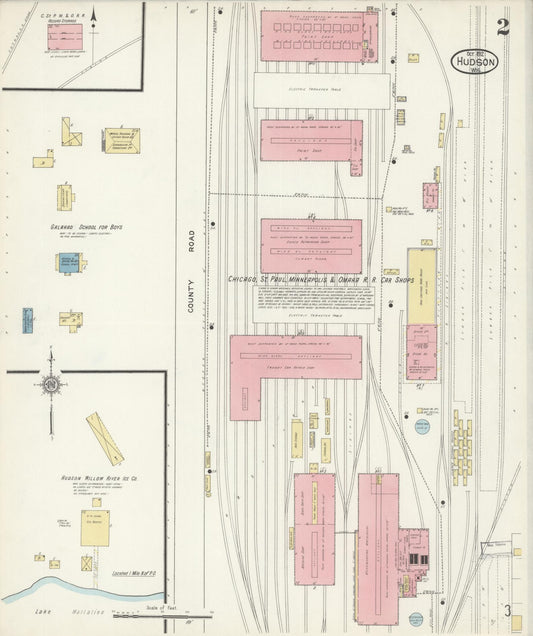 Sanborn Fire Insurance Map from Hudson, St. Croix County, Wisconsin (1912), Sheet #0002 - Historic Sanborn Fire Insurance Map Print, vintage old map wall art, antique decor, genealogy gift, Wisconsin Wisconsin map