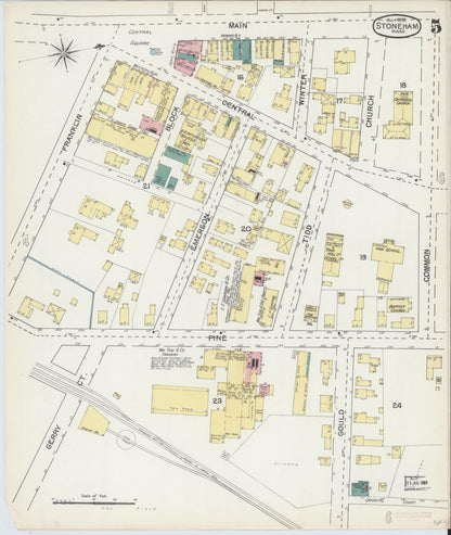 Sanborn Fire Insurance Map from Stoneham, Middlesex County, Massachusetts (1892), Sheet #0005 - Complete Map Set gallery image, historic Sanborn map, vintage wall art, Massachusetts Massachusetts