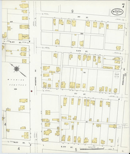 Sanborn Fire Insurance Map from Wyoming, Luzerne County, Pennsylvania (1911), Sheet #0007 - Complete Map Set gallery image, historic Sanborn map, vintage wall art, Wyoming Wyoming