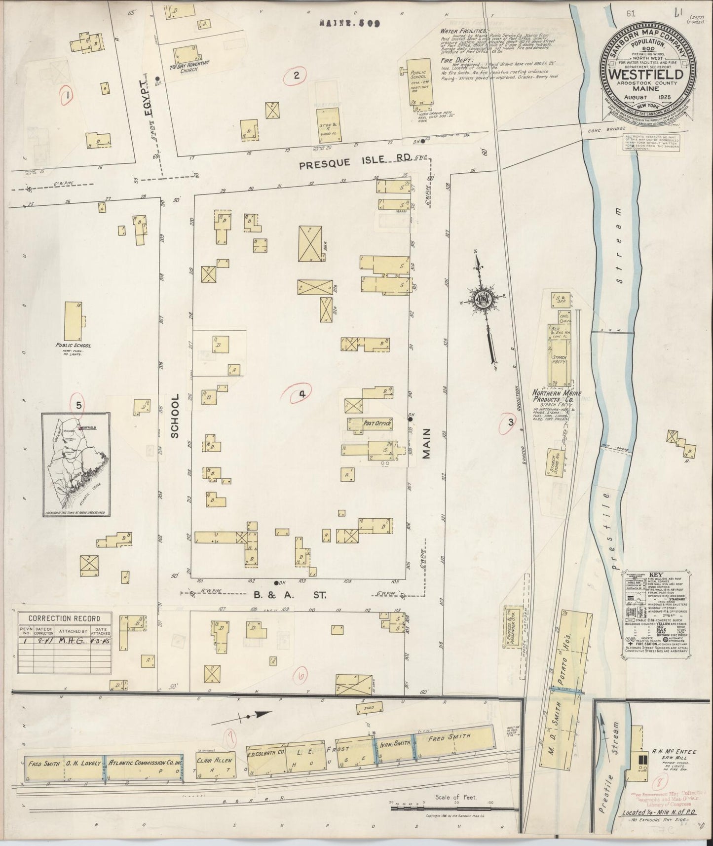Sanborn Fire Insurance Map from Westfield, Aroostook County, Maine. (1941) – Historic Sanborn Fire Insurance Map Print
