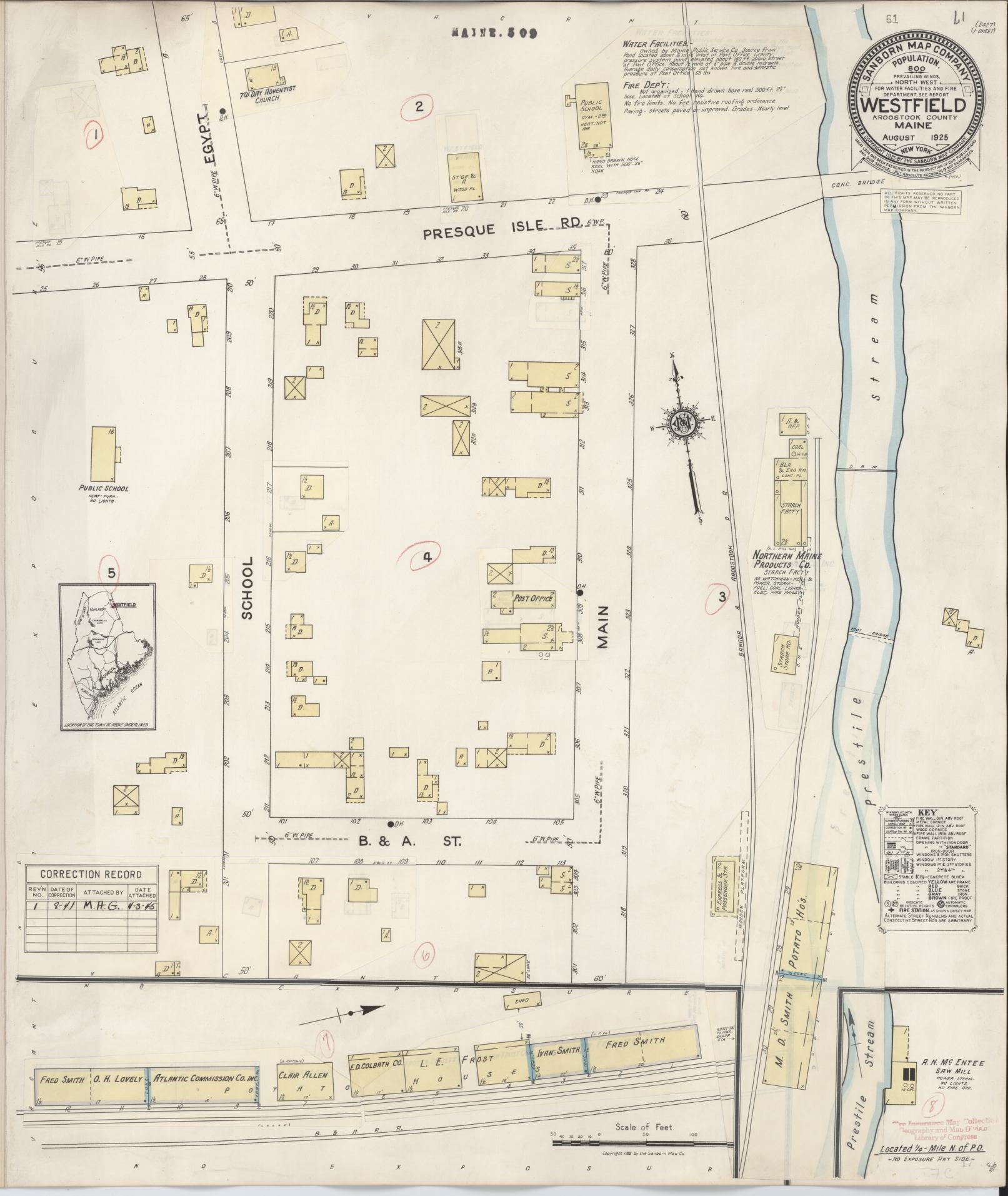 Sanborn Fire Insurance Map from Westfield, Aroostook County, Maine. (1941) – Historic Sanborn Fire Insurance Map Print
