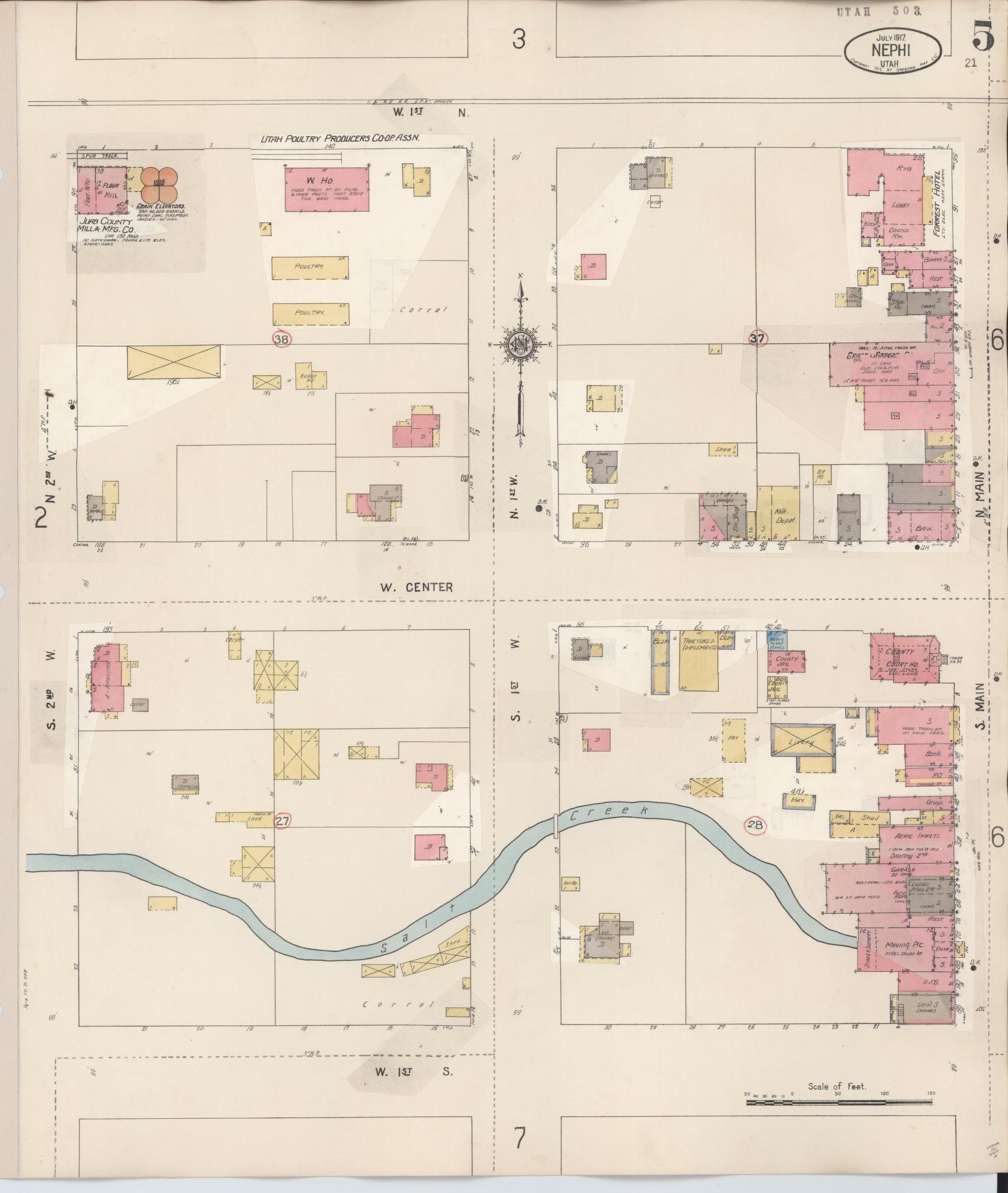 Sanborn Fire Insurance Map from Nephi, Juab County, Utah (1931), Sheet #0005 - Complete Map Set gallery image, historic Sanborn map, vintage wall art, Utah Utah