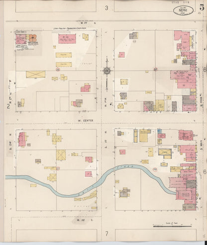 Sanborn Fire Insurance Map from Nephi, Juab County, Utah (1931), Sheet #0005 - Complete Map Set gallery image, historic Sanborn map, vintage wall art, Utah Utah