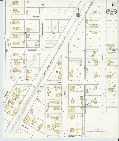 Sanborn Fire Insurance Map from Weston, Wood County, Ohio (1920), Sheet #0006 - Historic Sanborn Fire Insurance Map Print, vintage old map wall art, antique decor, genealogy gift, Ohio Ohio map