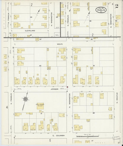 Sanborn Fire Insurance Map from Dublin, Laurens County, Georgia (1913), Sheet #0002 - Complete Map Set gallery image, historic Sanborn map, vintage wall art, Georgia Georgia