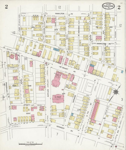 Sanborn Fire Insurance Map from Duquesne, Allegheny County, Pennsylvania (1925), Sheet #0002 - Complete Map Set gallery image, historic Sanborn map, vintage wall art, Pennsylvania Pennsylvania