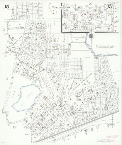 Sanborn Fire Insurance Map from Glen Ellyn, Du Page County, Illinois (1940), Sheet #0015 - Historic Sanborn Fire Insurance Map Print, vintage old map wall art, antique decor, genealogy gift, Illinois Illinois map