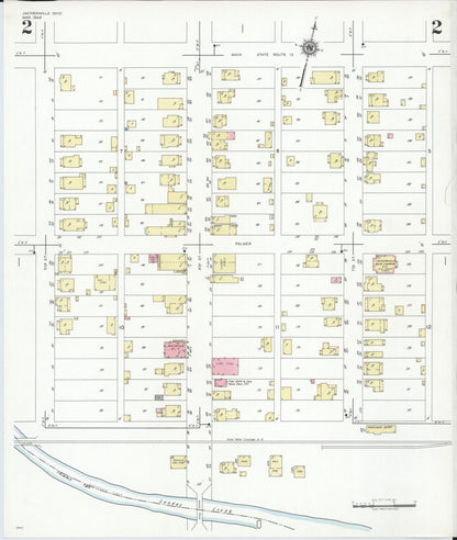 Sanborn Fire Insurance Map from Jacksonville, Athens County, Ohio (1948), Sheet #0002 - Historic Sanborn Fire Insurance Map Print, vintage old map wall art, antique decor, genealogy gift, Ohio Ohio map